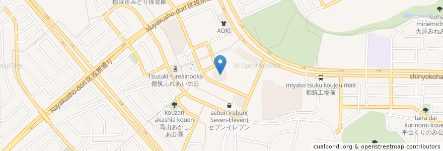 Mapa de ubicacion de 都筑プール(Tsuzuki pool) en Giappone, Prefettura Di Kanagawa, 横浜市, 都筑区.