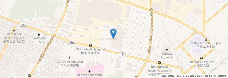 Mapa de ubicacion de マクドナルド en 日本, 栃木県, 宇都宮市.