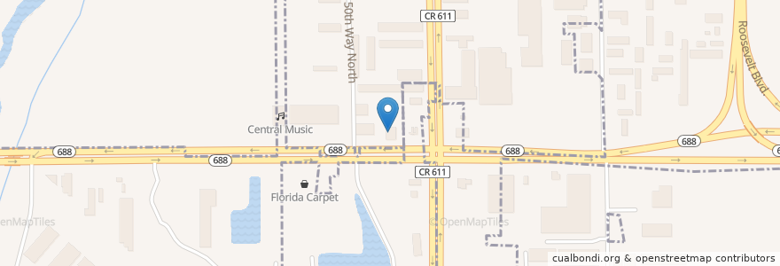 Mapa de ubicacion de Wells Fargo en Amerika Syarikat, Florida, Pinellas County, Largo, Pinellas Park.