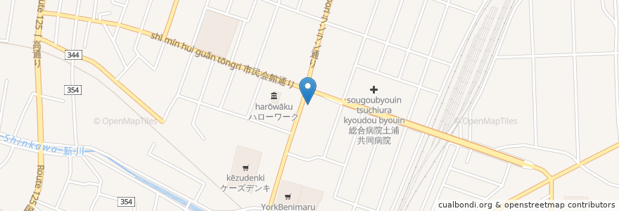 Mapa de ubicacion de 맥도날드 en 일본, 이바라키현, 土浦市.