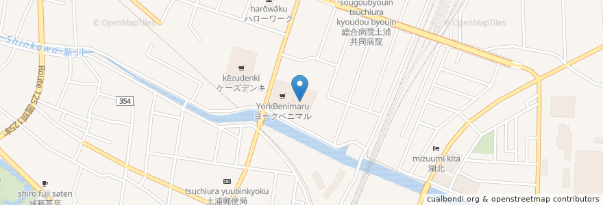 Mapa de ubicacion de カワチ薬品 en 日本, 茨城県, 土浦市.