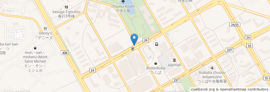 Mapa de ubicacion de スターバックス en Japonya, 茨城県, つくば市.