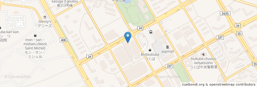 Mapa de ubicacion de スターバックス en 日本, 茨城県, つくば市.