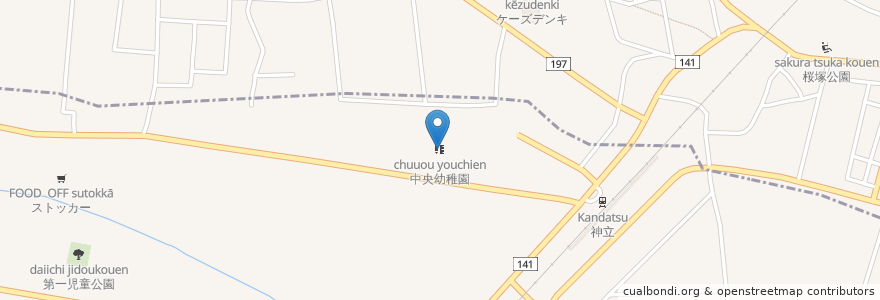 Mapa de ubicacion de 中央幼稚園 en Japonya, 茨城県, かすみがうら市.