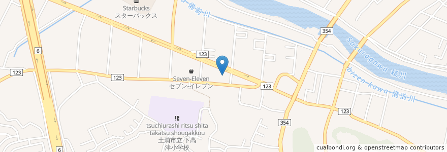 Mapa de ubicacion de ドラッグてらしま (Drug Terashima) en Japan, 茨城県, 土浦市.