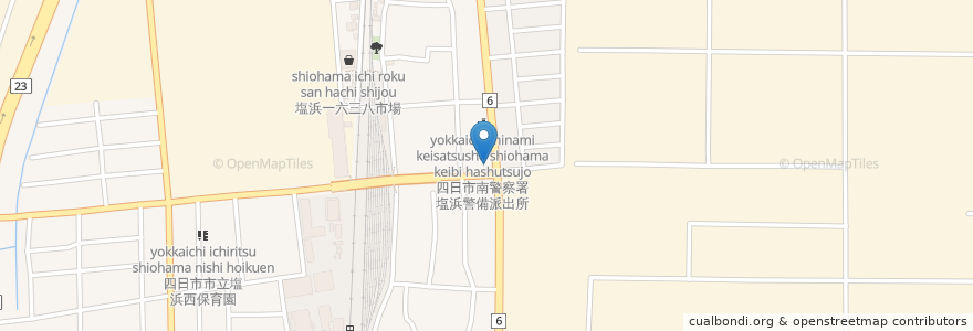 Mapa de ubicacion de 北伊勢上野信用金庫 en 일본, 미에현, 四日市市.