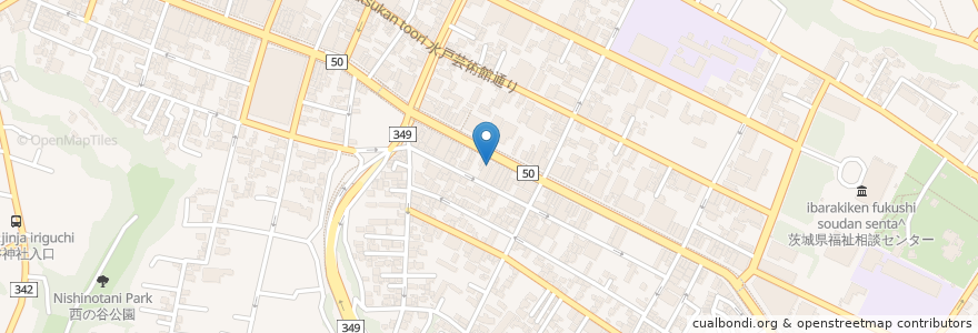 Mapa de ubicacion de モスバーガー en 日本, 茨城県, 水戸市.