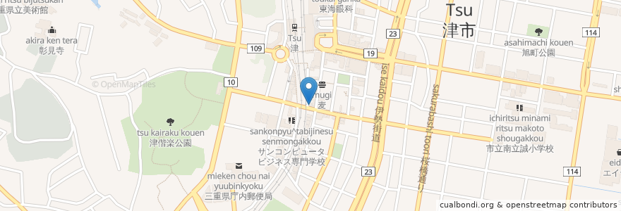 Mapa de ubicacion de CoCo壱番屋 en Japão, 三重県, 津市.