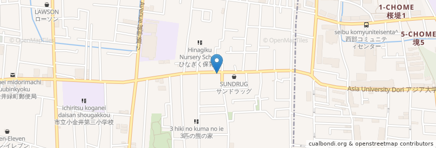 Mapa de ubicacion de 幸楽苑 en 日本, 東京都, 小金井市.