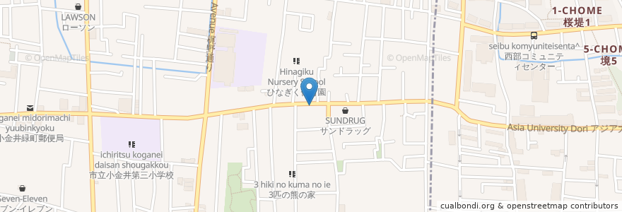 Mapa de ubicacion de 神田鍼灸院 en Japão, Tóquio, 小金井市.