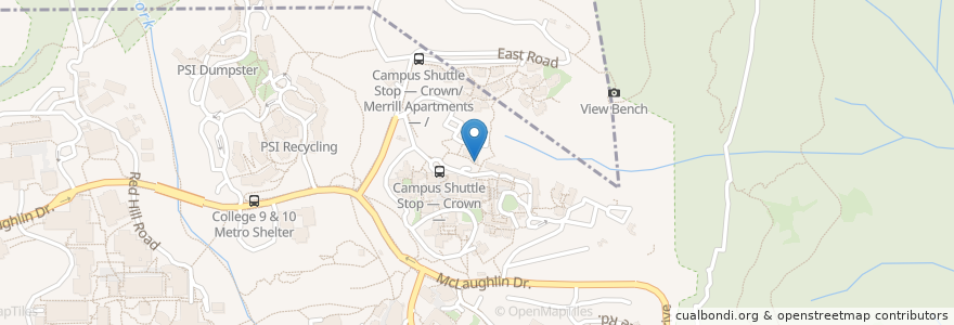 Mapa de ubicacion de Cantu Center 205 en アメリカ合衆国, カリフォルニア州, Santa Cruz County, Santa Cruz.
