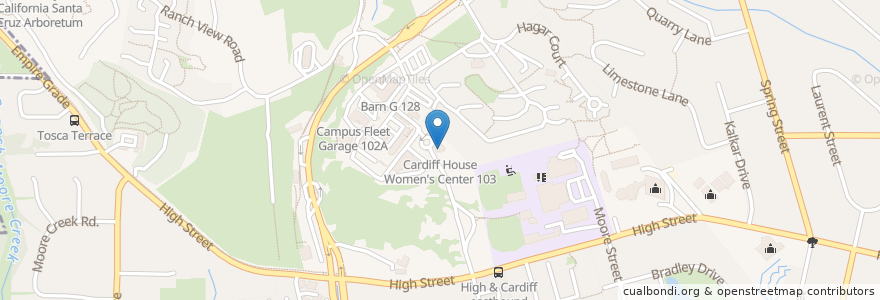 Mapa de ubicacion de Cardiff House Women's Center 103 en アメリカ合衆国, カリフォルニア州, Santa Cruz County, Santa Cruz.
