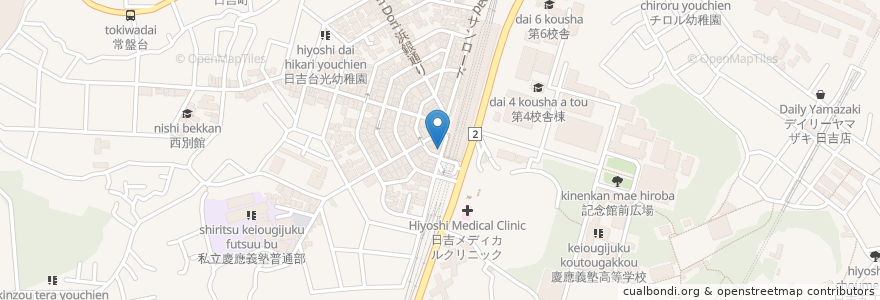 Mapa de ubicacion de くりの木 en Jepun, 神奈川県, 横浜市, 港北区.