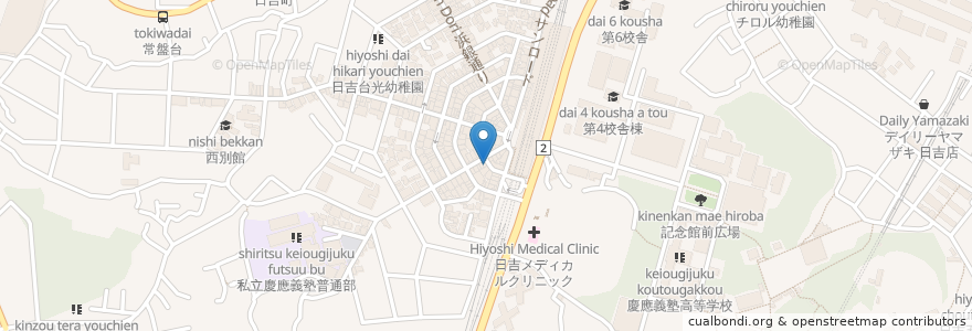 Mapa de ubicacion de 日吉 ALEX 食堂 en 日本, 神奈川縣, 横滨市, 港北区.