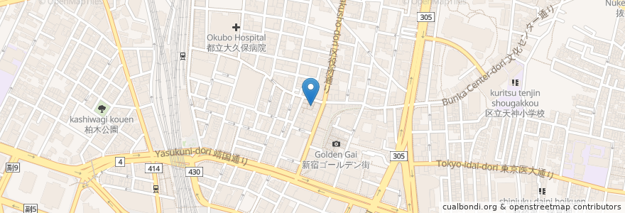 Mapa de ubicacion de ハザード en 日本, 東京都, 新宿区.