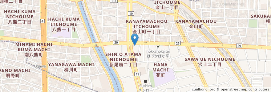 Mapa de ubicacion de 十六銀行 en Japan, Präfektur Aichi, 名古屋市, 熱田区.