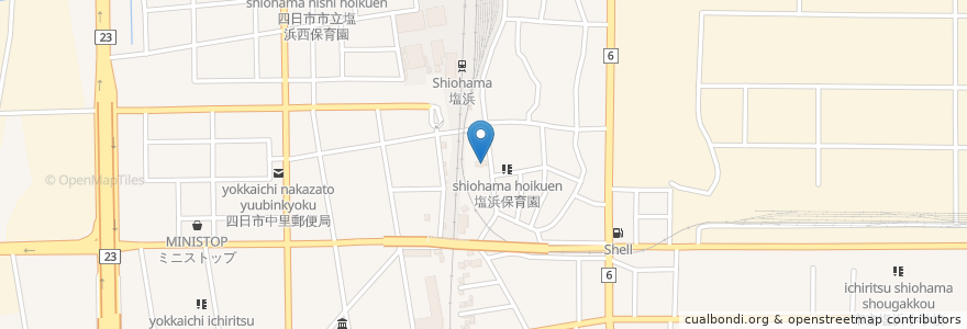 Mapa de ubicacion de 餃子の店 満州 en اليابان, 三重県, 四日市市.