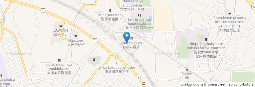 Mapa de ubicacion de 大津警察署膳所駅前交番 en Jepun, 滋賀県, 大津市.