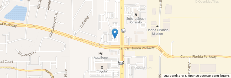 Mapa de ubicacion de Bank of America en United States, Florida, Orange County.