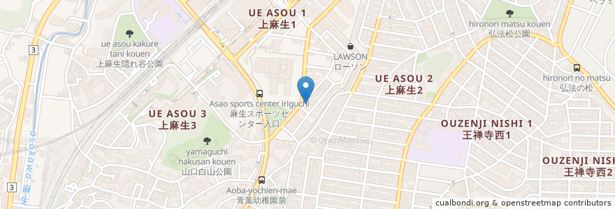 Mapa de ubicacion de 小林内科医院 en ژاپن, 神奈川県, 川崎市, 麻生区.