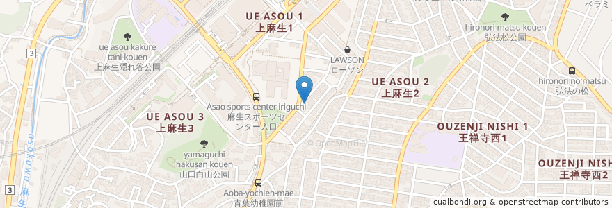 Mapa de ubicacion de かじもと耳鼻咽喉科 en Japón, Prefectura De Kanagawa, Kawasaki, 麻生区.