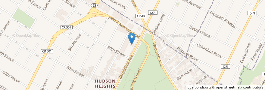 Mapa de ubicacion de Burger King en Verenigde Staten, New Jersey, Hudson County, North Bergen.