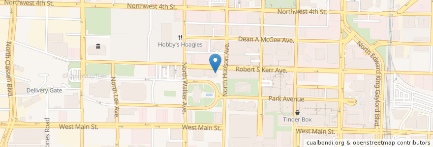 Mapa de ubicacion de Museum Cafe en 美利坚合众国/美利堅合眾國, 俄克拉何马州 / 奧克拉荷馬州, Oklahoma City, Oklahoma County.