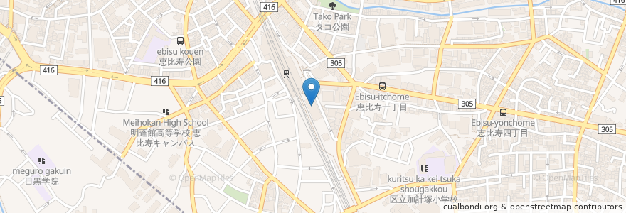 Mapa de ubicacion de 恵比寿診療所 en Japon, Tokyo.