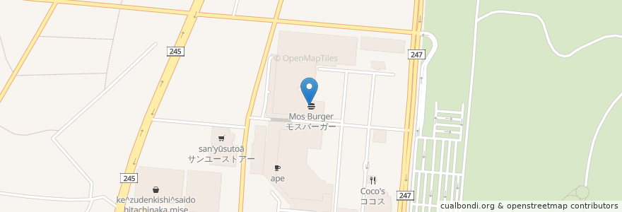 Mapa de ubicacion de モスバーガー en 日本, 茨城県, 常陸那珂市.