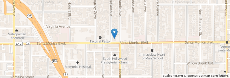 Mapa de ubicacion de Falafel Arax en アメリカ合衆国, カリフォルニア州, Los Angeles County, ロサンゼルス.