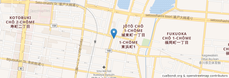 Mapa de ubicacion de 東讃交通 en 日本, 香川県, 高松市.