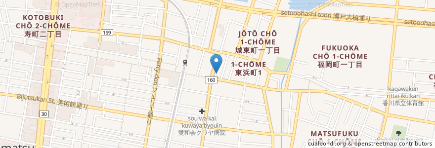 Mapa de ubicacion de 香川銀行　通町支店 en ژاپن, 香川県, 高松市.