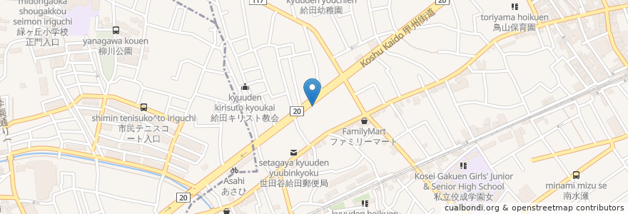 Mapa de ubicacion de ジョナサン en Japão, Tóquio, 世田谷区.