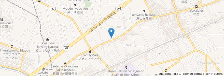 Mapa de ubicacion de Hana en 日本, 东京都/東京都, 世田谷区.
