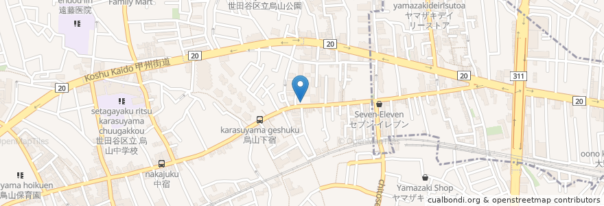 Mapa de ubicacion de 多食味 en Jepun, 東京都, 世田谷区.