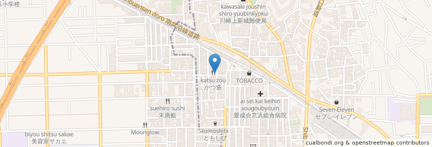 Mapa de ubicacion de 自動販売機 en اليابان, كاناغاوا, 川崎市, 中原区.