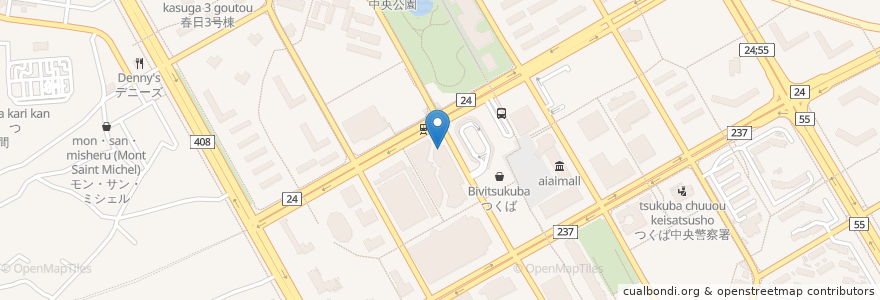 Mapa de ubicacion de ミスタードーナツ en Япония, Ибараки, つくば市.