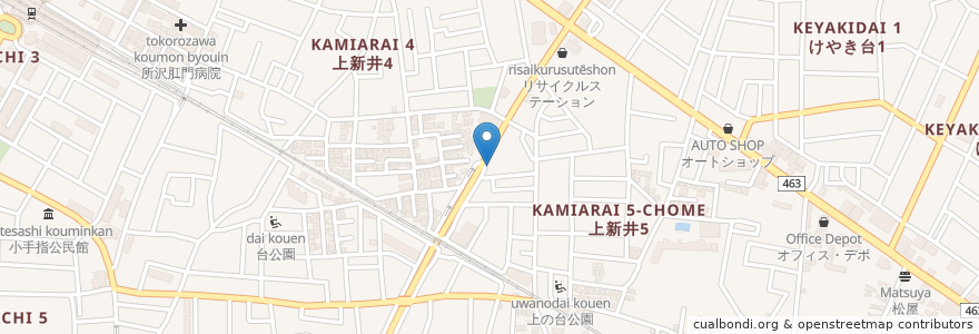 Mapa de ubicacion de 自動精米機 en Japan, Präfektur Saitama, 所沢市.