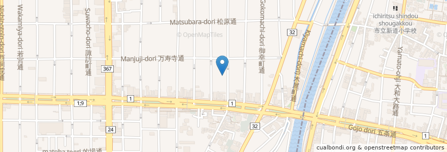 Mapa de ubicacion de 京都国際フランス学園 en 日本, 京都府, 京都市, 下京区.