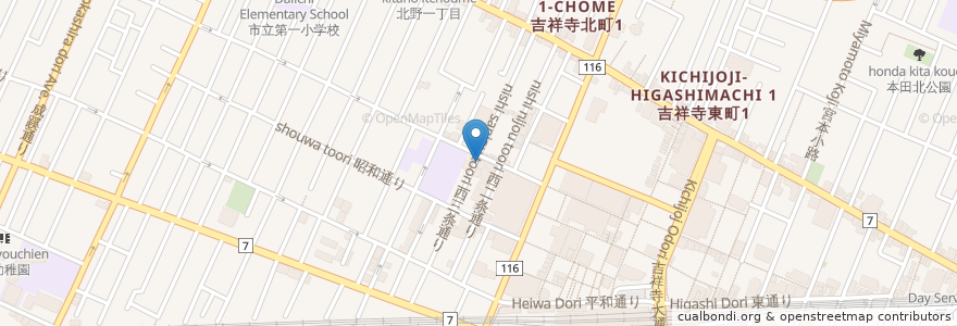 Mapa de ubicacion de BICKE en Jepun, 東京都, 武蔵野市.
