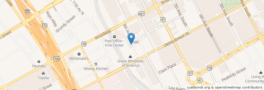 Mapa de ubicacion de Flying Saucer en United States, Tennessee, Nashville-Davidson.
