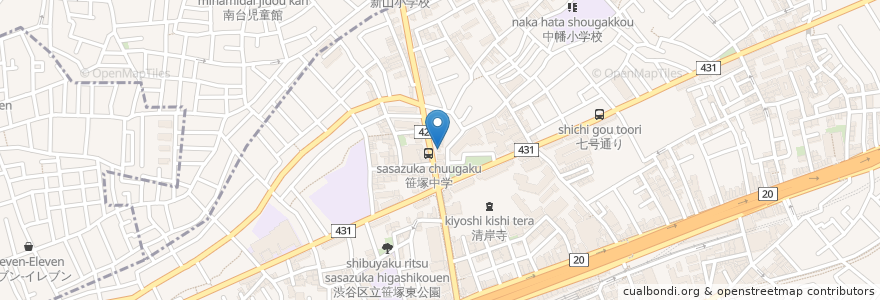 Mapa de ubicacion de コスモ石油 en Japon, Tokyo, 渋谷区.