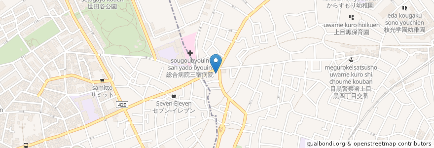 Mapa de ubicacion de ENEOS en Jepun, 東京都, 目黒区.