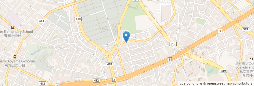 Mapa de ubicacion de Nishiazabu Gogyo en Japón, Tokio, Minato.