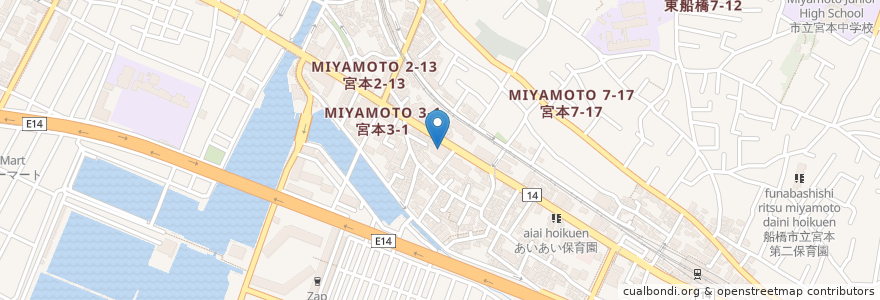 Mapa de ubicacion de スシロー en Japon, Préfecture De Chiba, 船橋市.