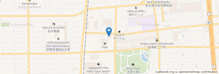 Mapa de ubicacion de B&Dドラッグストア en ژاپن, 愛知県, 名古屋市, 北区.