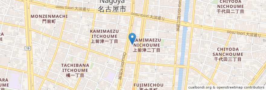 Mapa de ubicacion de ザめしや en Japón, Prefectura De Aichi, Nagoya, Barrio Naka.