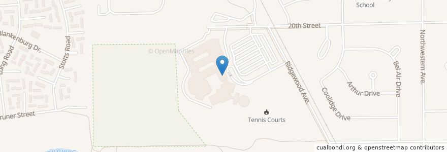 Mapa de ubicacion de Ames High School en アメリカ合衆国, アイオワ州, Story County, Ames.