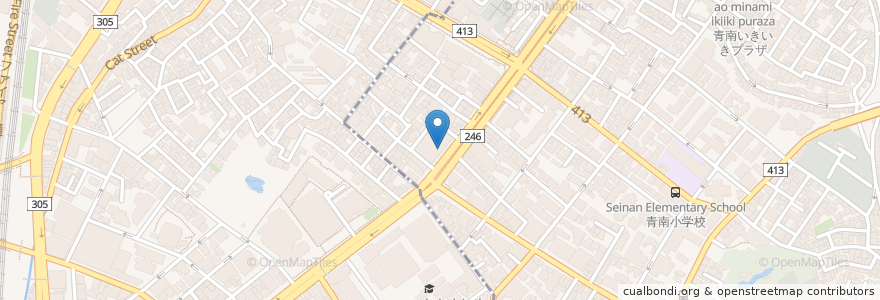 Mapa de ubicacion de Two Rooms Bar & Grill en Jepun, 東京都, 渋谷区.
