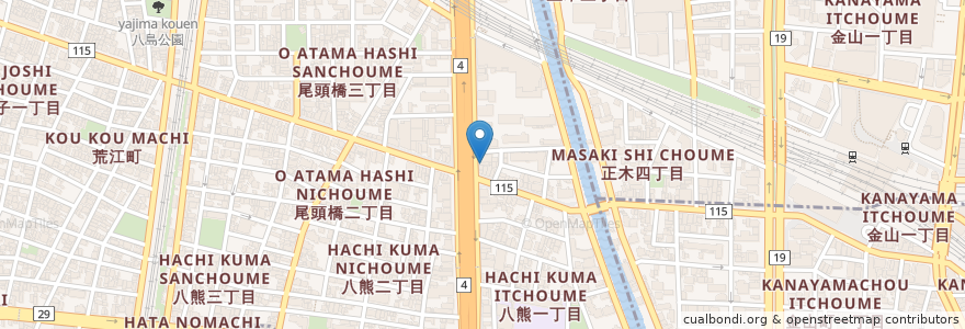 Mapa de ubicacion de Yoshinoya en Japan, Aichi Prefecture, Nagoya, Nakagawa Ward.